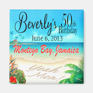 JA MON! Jamaican Beach Gastgeschenk Magnet