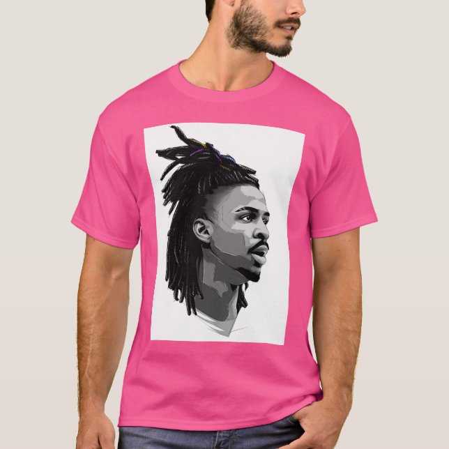 Ja Morant Art Zeichn T-Shirt (Vorderseite)