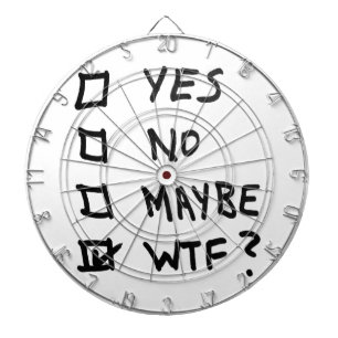 Ja nein möglicherweise WTF nahe bei Karo-Kästen Dartscheibe
