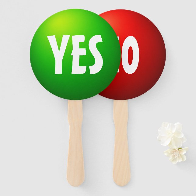 Ja Nein Quiz Spiel Paddle Schild Fächer (Vorne und Hinten)