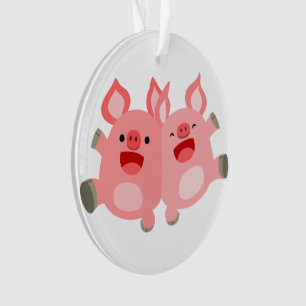 JA! Niedlicher Cartoon Schweine Acrylschmuck Ornament