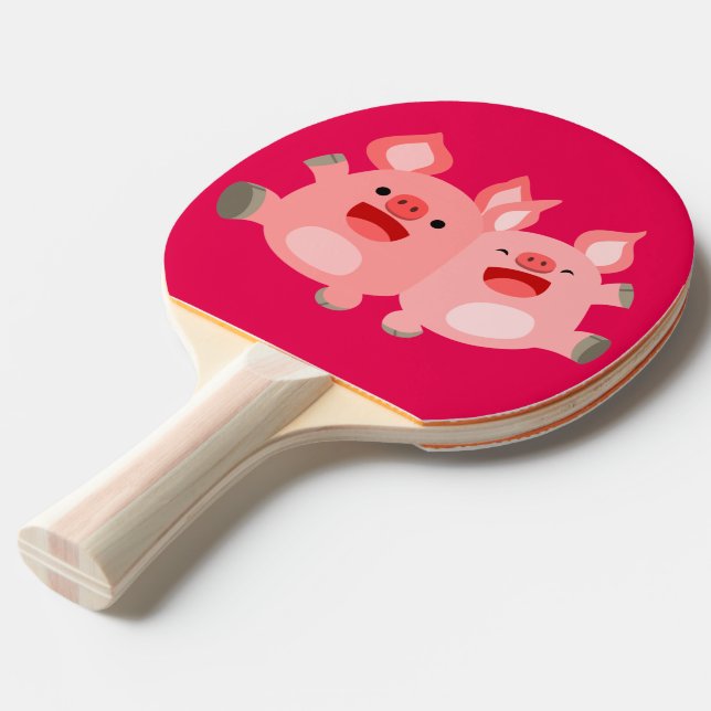 JA! Niedlicher Cartoon Schweine Ping Pong Paddle Tischtennis Schläger (Vorderseite)