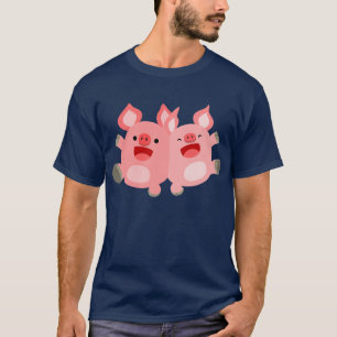 JA! Niedlicher Cartoon Schweine T - Shirt
