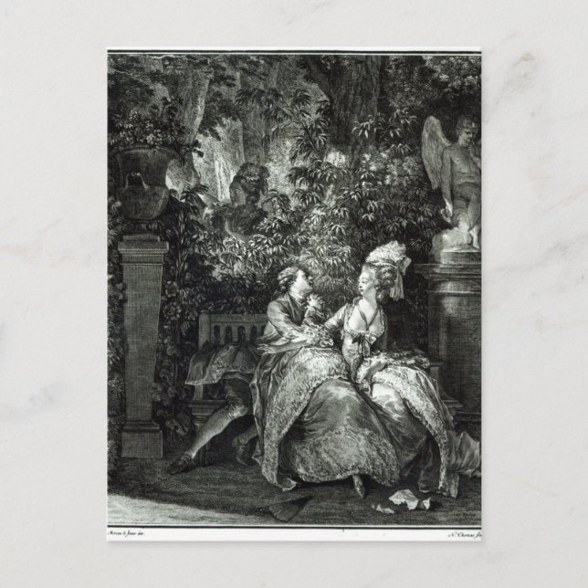 Ja oder nein? 1781, Gravur von N. Thomas Postkarte (Vorderseite)