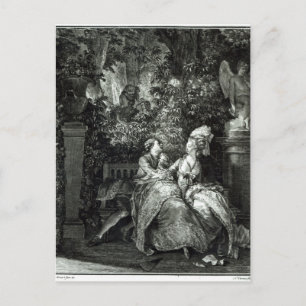 Ja oder nein? 1781, Gravur von N. Thomas Postkarte