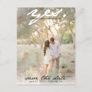 Ja. Save the Date Postkarte