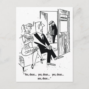 Ja Schatz, Eheberater Humor, Vintage  Postkarte