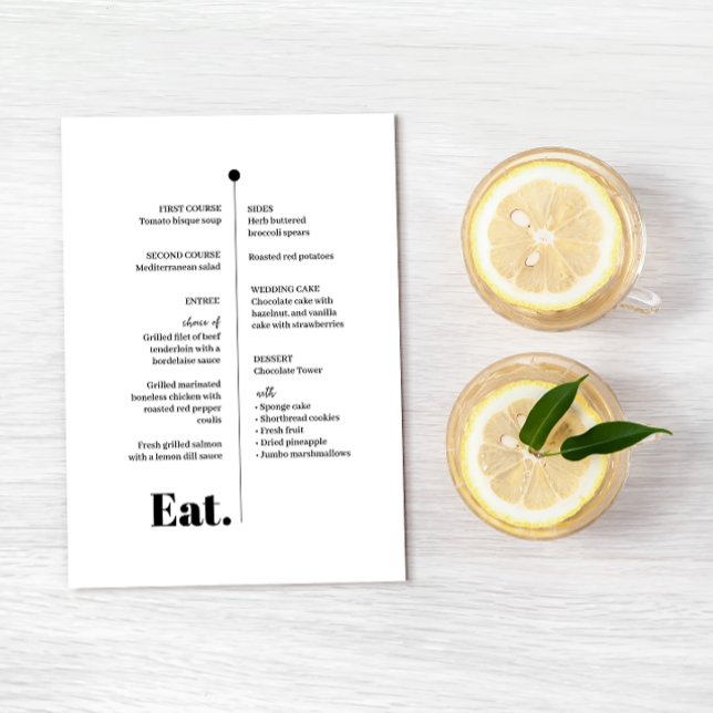 Ja ・ Schwarzes + Weißes Menü ・ Moderne Typografie Menükarte (Von Creator hochgeladen)