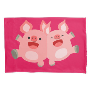 JA! Schweine niedlicher Cartoon Kissenbezug