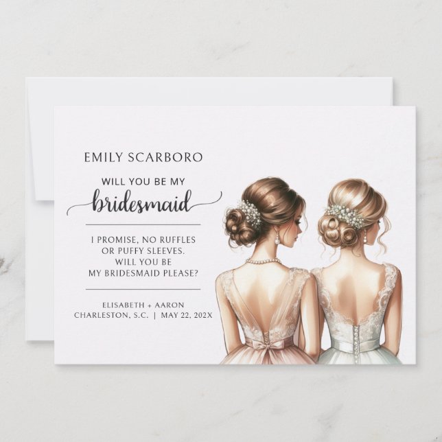 Ja, Sie werden meine Bridesmaid-Vorschlagskarte se Einladung (Vorderseite)