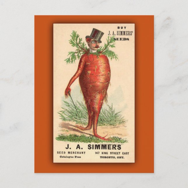 JA Simmers Seeds Vintage Ad Postkarte (Vorderseite)