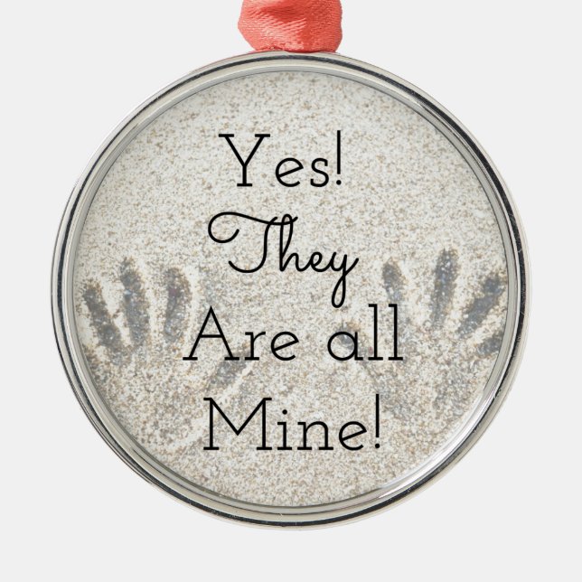 Ja sind sie ALLES Bergwerk! Große Familie Silbernes Ornament (Vorne)