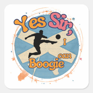 Ja Sir, ich kann mit Fußballern Boogie Quadratischer Aufkleber