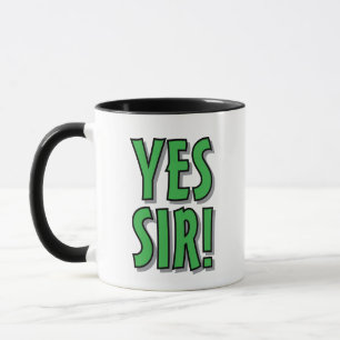 Ja Sir! Nein Sir! lustiger typografischer Kaffeebe Tasse