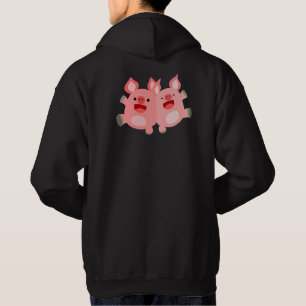 JA!! Süße Cartoon-Schweine Hoodie (Rückseite)