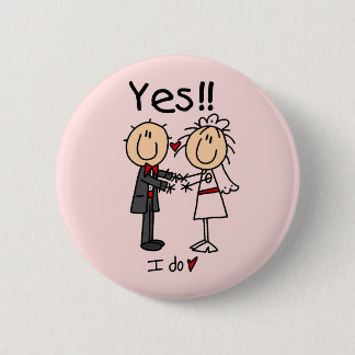 JA tue ich Braut und Bräutigam-T - Shirts und Button