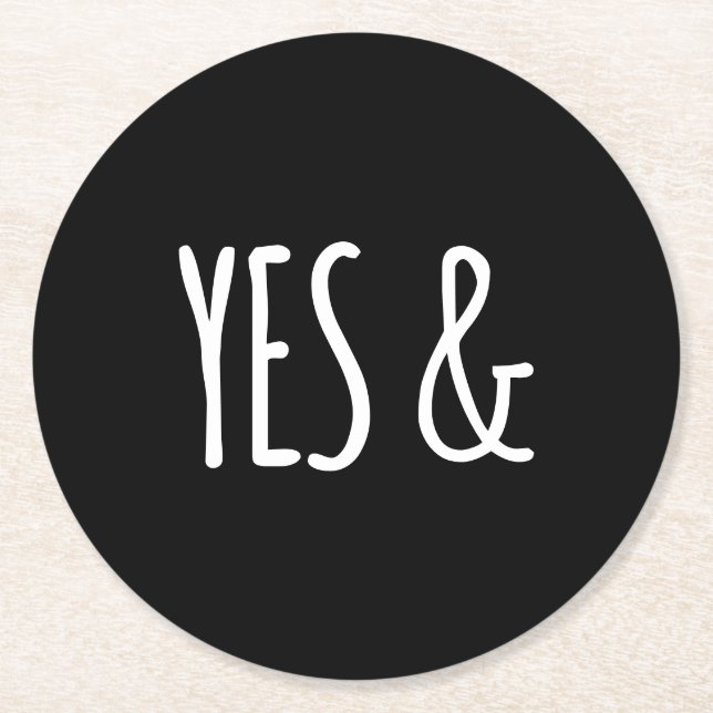 JA & | Untersetzer aus Papier | Schwarz + Weiß (Vorderseite)