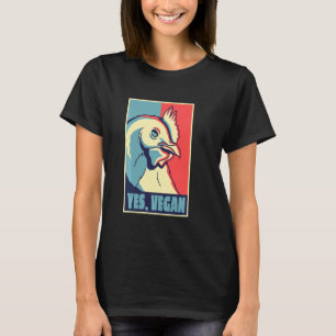 Ja Vegan Vegetarier Retro I Tierliebhaber Huhn T-Shirt