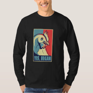 Ja Vegan Vegetarisch Retro Ich Tierliebhaber Huhn T-Shirt