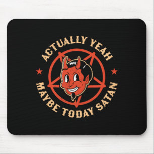 Ja vielleicht Satan Retro Vintage Halloween Goth Mousepad