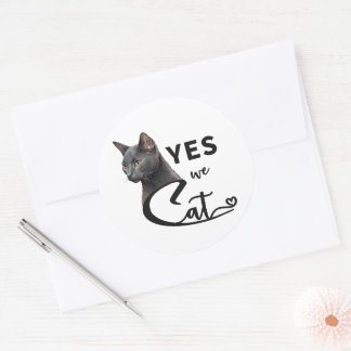 Ja wir Cat - Ja, wir können Runder Aufkleber