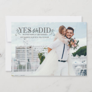 Ja, wir haben Foto Hochzeit Ankündigung