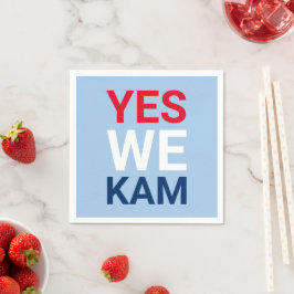 Ja Wir Kam lustige rot-blaue Typografie Serviette