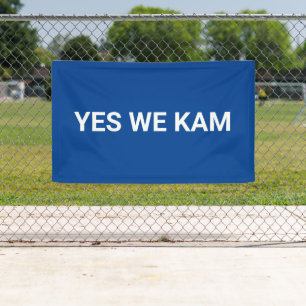 Ja Wir Kam minimalistische Typografie weiß und bla Banner