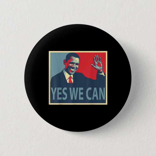 Ja, wir können Barack Obama Präsident Button (Vorderseite)
