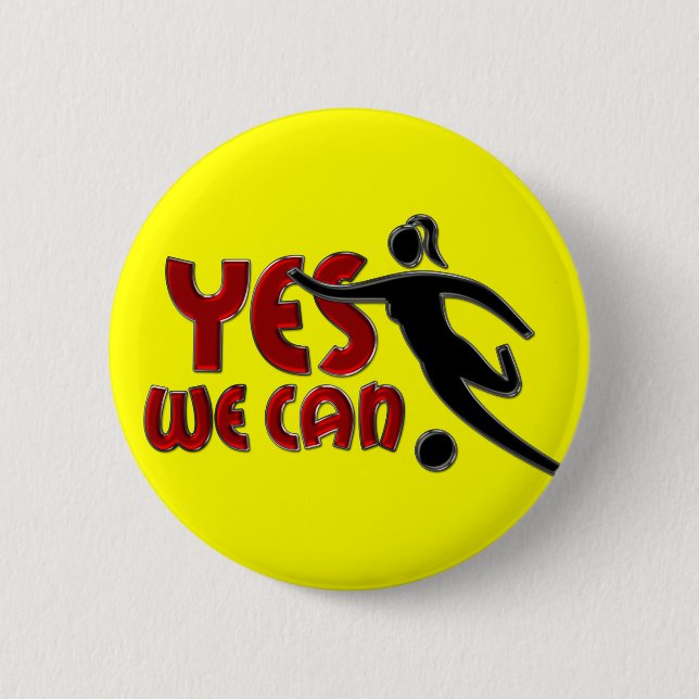 JA, WIR KÖNNEN - Frauen Fußball Button (Vorderseite)