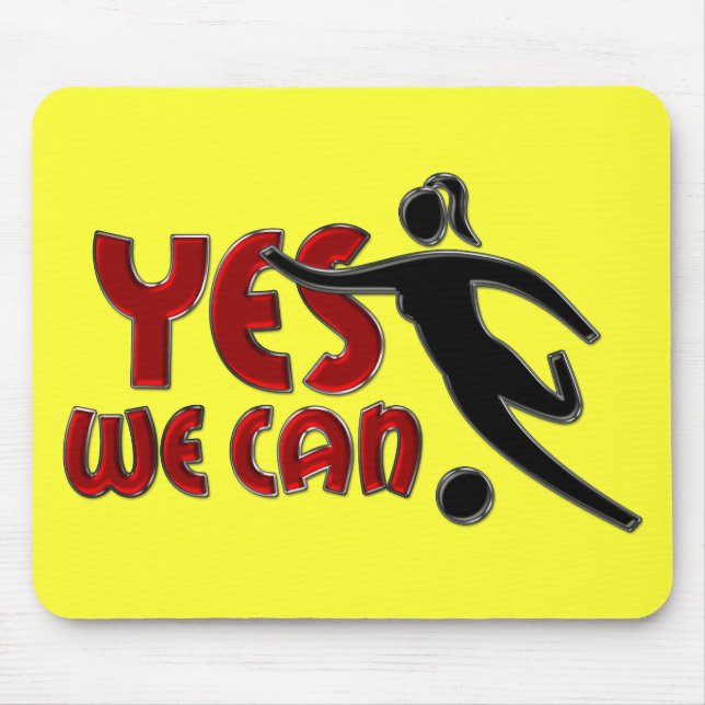 JA, WIR KÖNNEN - Frauen Fußball Mousepad (Vorne)