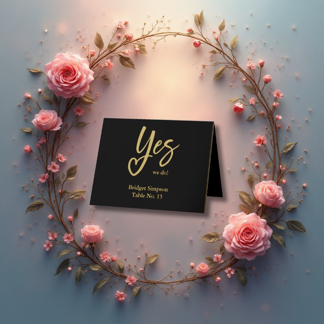 Ja Wir machen Black Gold Hochzeitskarte Dankeskarte (Von Creator hochgeladen)