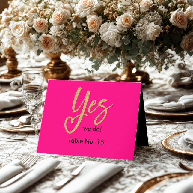 Ja, wir machen eine elegante Black Gold Hochzeit T Dankeskarte (Von Creator hochgeladen)