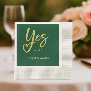 Ja Wir machen Smaragdgrüne Goldhochzeit Serviette