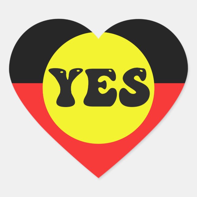 Ja zur Stimme - indigene Stimme Herz-Aufkleber (Vorderseite)