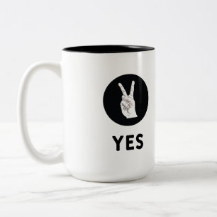 Ja Zwei-Tone-Kaffee-Tasse Zweifarbige Tasse