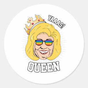 Jaaas Königin - Hillary Clinton Pride - LGBT - Runder Aufkleber