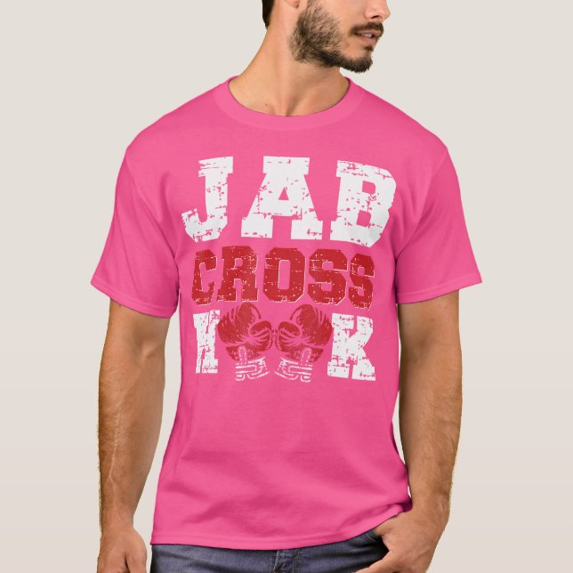 Jab Cross Hook Kickboxing Kickboxer T-Shirt (Vorderseite)