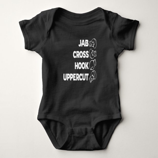 Jab Cross Hook Uppercut Boxbox Baby Strampler (Vorderseite)