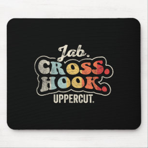 Jab Cross Hook Uppercut Boxen Retro Vintage Mousepad