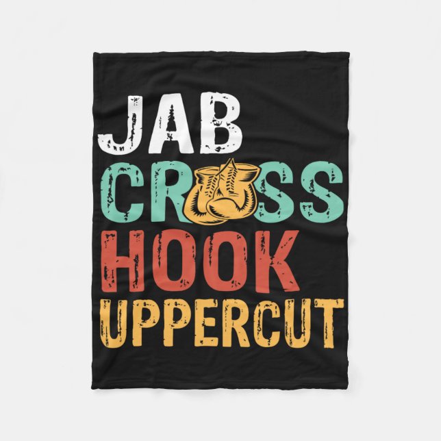Jab Cross Hook Uppercut Boxer Workout Männer Fraue Fleecedecke (Vorderseite)