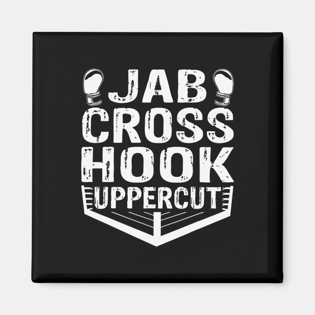 Jab Cross Hook Uppercut Boxer Workout Männer Fraue Magnet (Vorne)
