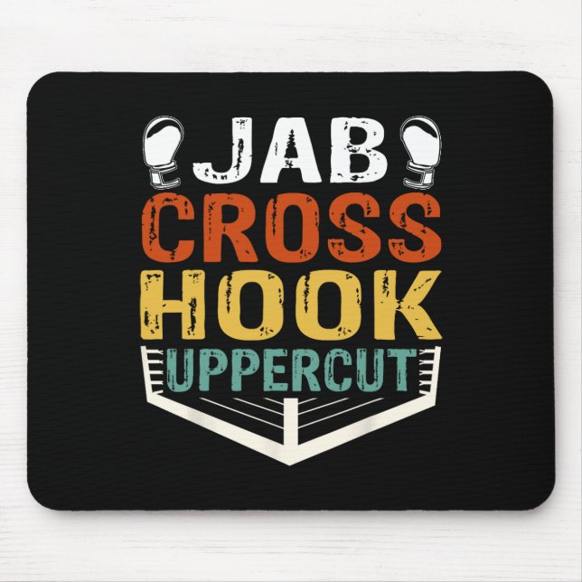 Jab Cross Hook Uppercut Boxer Workout Männer Fraue Mousepad (Vorne)