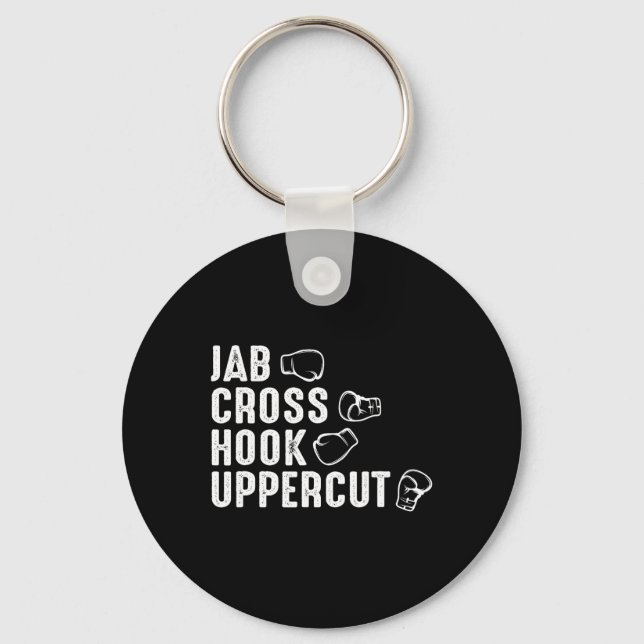 Jab Cross Hook Uppercut Boxhandschuhe Boxer  Schlüsselanhänger (Vorderseite)
