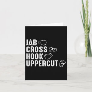 Jab Cross Hook Uppercut Boxinghandschuhe Boxer Karte