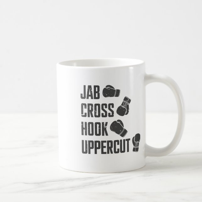 Jab Cross Hook Uppercut Funny Boxing Trainer Kaffeetasse (Rechts)