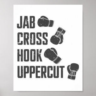 Jab Cross Hook Uppercut Funny Boxing Trainer Poster