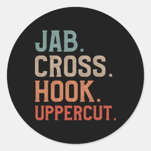 Jab Cross Hook Uppercut Kickboxer Kickboxen Runder Aufkleber