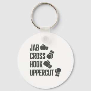 Jab Cross Hook Uppercut Lustiger Boxcoach Training Schlüsselanhänger