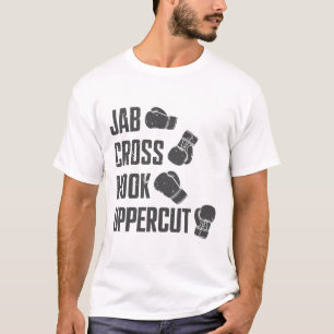 Jab Cross Hook Uppercut Lustiger Boxcoach Training T-Shirt